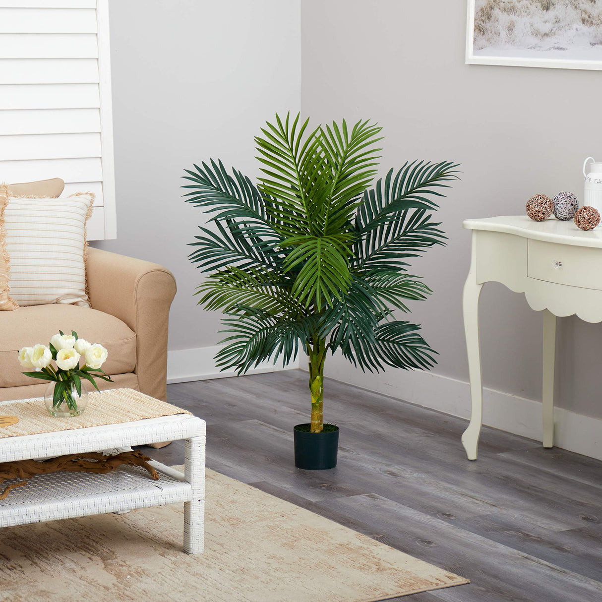 Nearly Natural 4ft. Golden Cane Palm Artificial Tree Nearly Natural