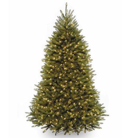 National Tree Company Pre-Lit Artificial Full Christmas Tree, Green, Dunhill Fir, White Lights, Includes Stand, 7.5 Feet National Tree Company