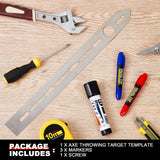 Axe Throwing Target Template Stainless Steel Target Template Stencil Comes with 3 Markers Axe Throwing Target Board Stencil Axe Throwing Set for Drawing Target Template, 20 x 2 Inches (Simple) Epakh