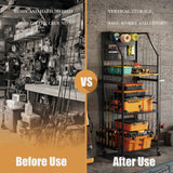 AQNTQCN Fishing Rod Holders for Garage, Fishing Pole Holders, 3-Tier Fishing Pole Rack Holds 12 Rods with Wheels for Garage, Basement or Indoor, For Fishing Rod Tackle Box Storage AQNTQCN