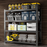 Vlriis 5000LBS Heavy Duty Garage Shelving Units, 78.7" H Adjustable Storage Shelves, Metal Storage Racks Industrial Shelving Utility Shelf for Warehouse, Basement (Black, 78.7" H x 59.1" W x 19.7" D) Vlriis