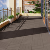 skillmaid 72 PCS Plastic Interlocking Deck Tiles - 12" x 12" Waterproof Indoor Outdoor Flooring All Weather Use, Patio Floor Decking for Porch Poolside Backyard Balcony, Brown skillmaid