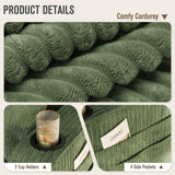 Homall Couch for Living Room, 83" Couches with Soft Deep Seats, Modern Sofa 3 Seater in Corduroy for Apartment, Bedroom (Green) Homall