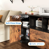 DEVAISE File Cabinet with Lock, 1 Drawer Rolling File Cabinet, Wood Lateral Filing Cabinet for Home Office, Printer Stand with Storage, Rustic Brown DEVAISE