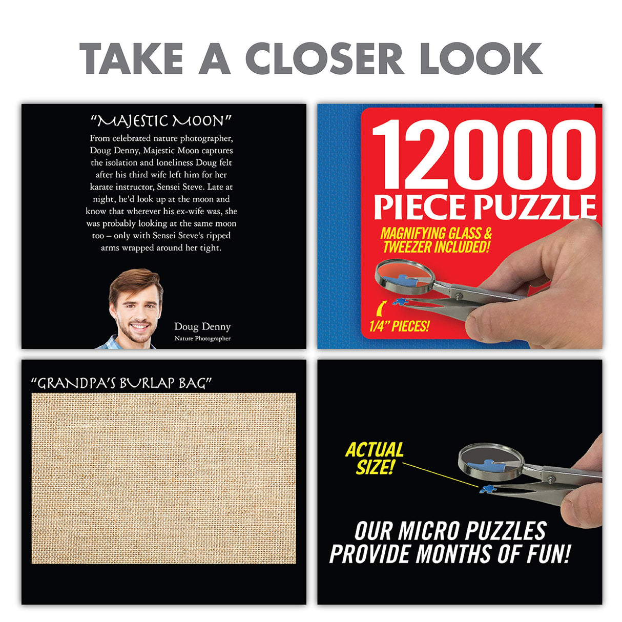 Prank-O 12,000 Piece Jigsaw Puzzle Prank Gift Box - White Elephant Gifts for Adults, Empty Box, Gag Gift Box for Puzzle Lovers, Joke Gifts for Christmas, Holidays, Parties Prank Pack