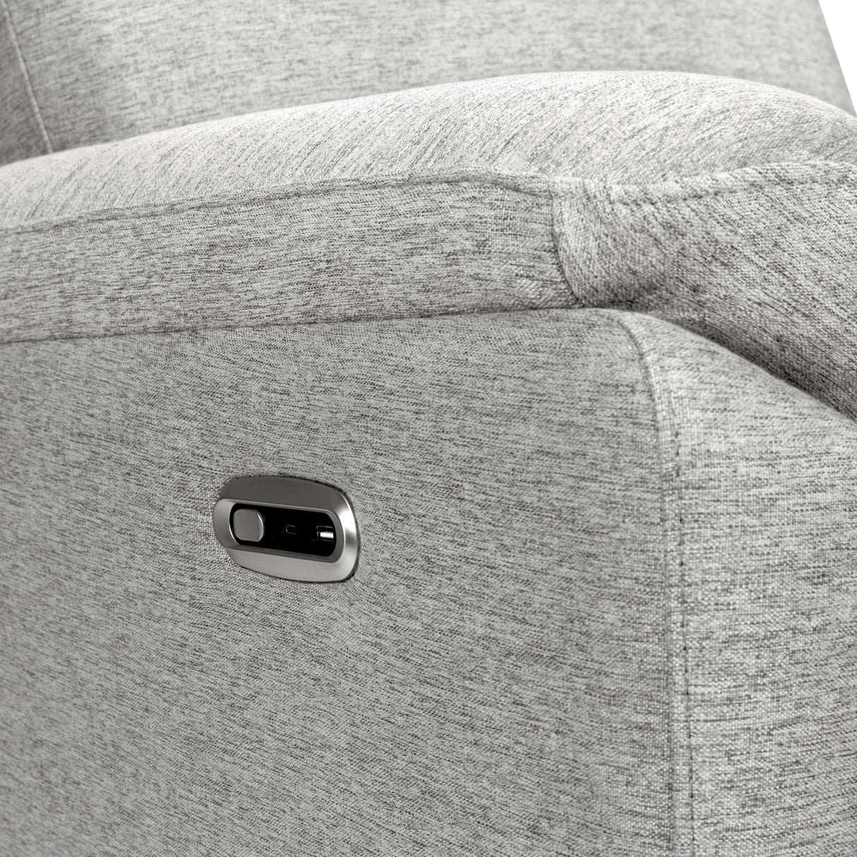 DaVinci Suzy Electronic Swivel Recliner with USB Port in Frost Grey, GREENGUARD Gold & CertiPUR-US® Certified DaVinci