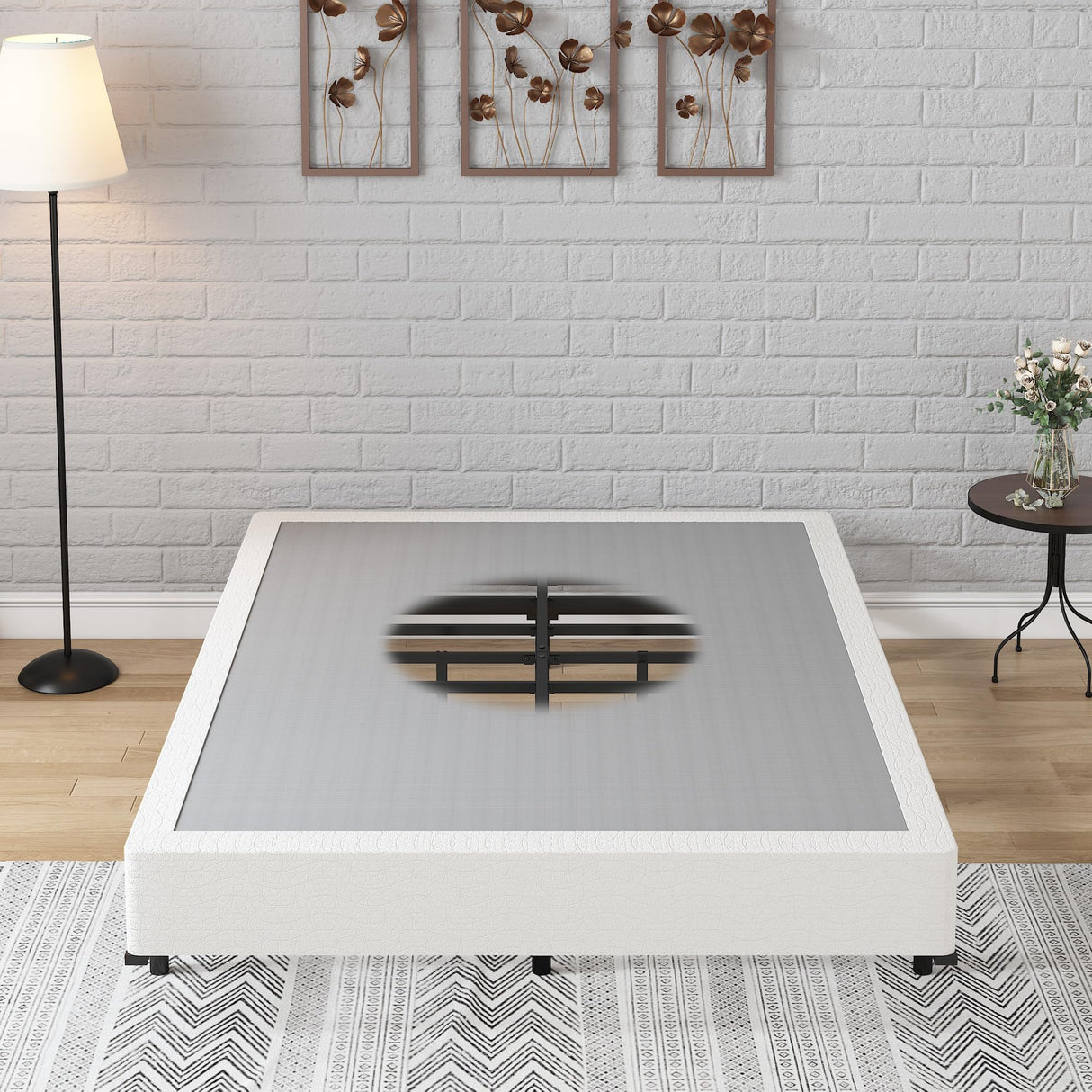 FMDMR King Size Box Spring for King Bed, 7 Inch High Profile King Box Spring Only with 3000lbs Max Weight Capacity, Durable Mattress Foundation Easy Assembly, Non-Slip, Noise Free FMDMR