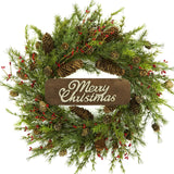WreathDream 22 inch Artificial Christmas Wreath with Pine Cones and Needles for Indoor Outdoor Holiday Home Decor WreathDream