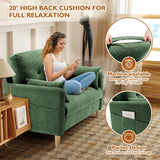 Urhanherry 47" Small Sofa Couch for Bedroom, Soft Chenille loveseat Mini Couch with Throw Pillow and Removable Cushion Cover for Small Spaces, Living Room, Apartment, Dorm, Office(Green) Urhanherry