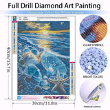 Beach Diamond Painting Kits for Adults - Beach Diamond Art for Adult, Seashell Gem Painting Crafts Kits Gift, DIY 5D Gem Art Seashell Perfect for Home Wall Decor Gifts (16x12 inch) xackcme