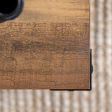 Walker Edison Sedalia Modern Farmhouse Metal X Side Table, 18 Inch, Rustic Oak Walker Edison