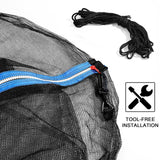 Trampoline Net Replacement Trampoline Safety Round Frame Enclosure Weather Resistant Breathable Net with Double Headed Zippers(6 Straight Poles,16 FT) Jexine