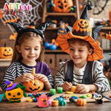 ARTPAR Halloween Crafts for Kids,Air Dry Clay Crafts Kit,12 Boxes Modeling Magic Soft Clay Art Sculpting Supplies,DIY Molding Clay Kit Hallowmas Pumpkin Party Favors for Boys & Girls Age 3-12 ARTPAR