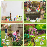 PullCrease 6 Pack Paint Your Own Plaster Stones - Kids Summer Arts and Crafts Garden Handprint Stepping Stone Painting Kit DIY Ceramic Craft Pottery Outdoor Painting Gifts for Kids Ages 4-12 PullCrease