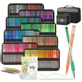 LANRENWENG 400 Pack Gel Pens for Adult Coloring Books, 200 Colored Gel Pen Include 200 Refills with 40% More Ink,Glitter Gel Pens Set for Coloring Books Drawing Journaling Scrapbook Art Supplies LANRENWENG