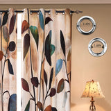 SUBRTEX Light Flitering Curtains 52Wx84L, Room Darkening Vibrant Floral Drapes, 50% Blackout, Semi Sheer Boho Farmhouse Curtains for Living Room, Brown SUBRTEX