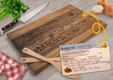 Robest's Gift Personalized Family Recipe Cutting Board - Mom And Grandma Handwritten Recipe Cutting Board, Personalized Cutting Boards Wood Engraved, Handmade Cutting Boards, Engraved Cutting Board Generic