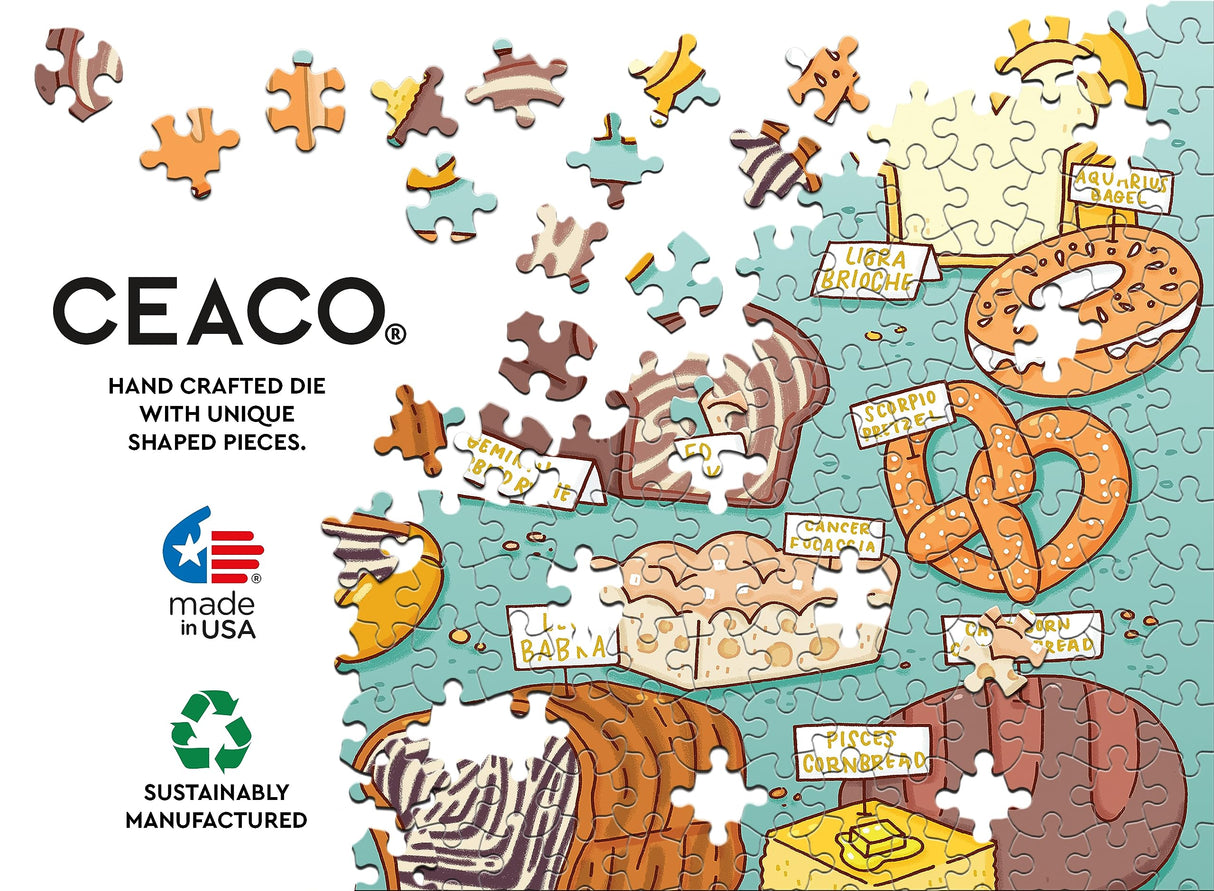 Ceaco – Bread Zodiac - 300 Piece Jigsaw Space Saver Puzzle – Puzzles for Smaller Spaces and Surfaces Ceaco