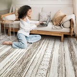 Tortania Area Rug Living Room Rugs - 5x7 Washable Large Soft Neutral Boho Moroccan Bohemian Farmhouse Rug Indoor Floor Carpet for Bedroom Under Dining Table Home Office Decor - Cream Brown Tortania