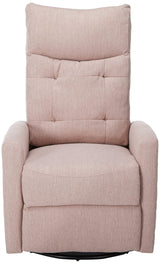 Great Deal Furniture Ishtar Contemporary Glider Swivel Push Back Nursery Recliner - Light Blush and Black Finish 25D x 35.75W x 39H in GDFStudio