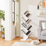 VASAGLE Tree Bookshelf, 9-Tier Bookcase, Large Bookshelf, Space-Saving Corner Shelf, Book Tree, Holds Books, CDs, Games, for Bedroom, Living Room, Home Office, Cloud White ULBC11WTV1 VASAGLE