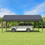 GARTOO Upgrade 12' x 20' Heavy Duty Carport - Extra Large Outdoor Shelter with Roll-up Ventilated Windows & Side Doors, Portable Garage for Car Truck Auto Motorcycle Boat Outdoor Events Party, Gray GARTOO
