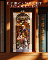 Rolife DIY Book Nook Kit for Adults European Arcade Street Scene, Miniature House Kits 3D Wooden Puzzle Booknook with LED Lighting, Home Decor Craft Creative Gift for Mom Dad Teens Rolife