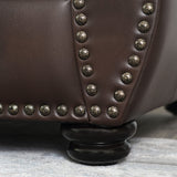 Abbyson Living Austin Leather Armchair - Traditional Design, Nailhead Trim, Brown Abbyson Living
