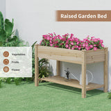 FILWH Raised Garden Bed with Legs Elevated Wooden Planter Box Stand Large Planter Stand Box for Fruits Vegetables Flowers with Divider with Bag - 48 * 24 * 30.5IN FILWH
