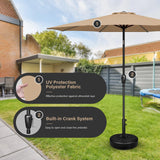 Simple Deluxe 9FT Outdoor Patio Umbrella Table Market Umbrella with Push Button Tilt and Crank, 8 Sturdy Ribs, UV Protection Waterproof for Garden, Lawn, Deck, Backyard, Pool,Tan Simple Deluxe