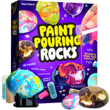 Paint Pouring Rocks for Kids - Rock Painting Kit - Arts and Crafts for Kids Ages 8-12 - Craft for Girls 4 5 6 7 8 Year Old Girl - Birthday Christmas Gifts for Boys - Art Kit - Toys for Ages 5-7 Dan&Darci