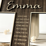 Personalized Engraved Wooden Cross, Christian WoodCcross for Baptism, Holy Communion, Confirmation or Newborn Gift Keepsake with Custom Name and Date with Message LIGHTIT STUDIO