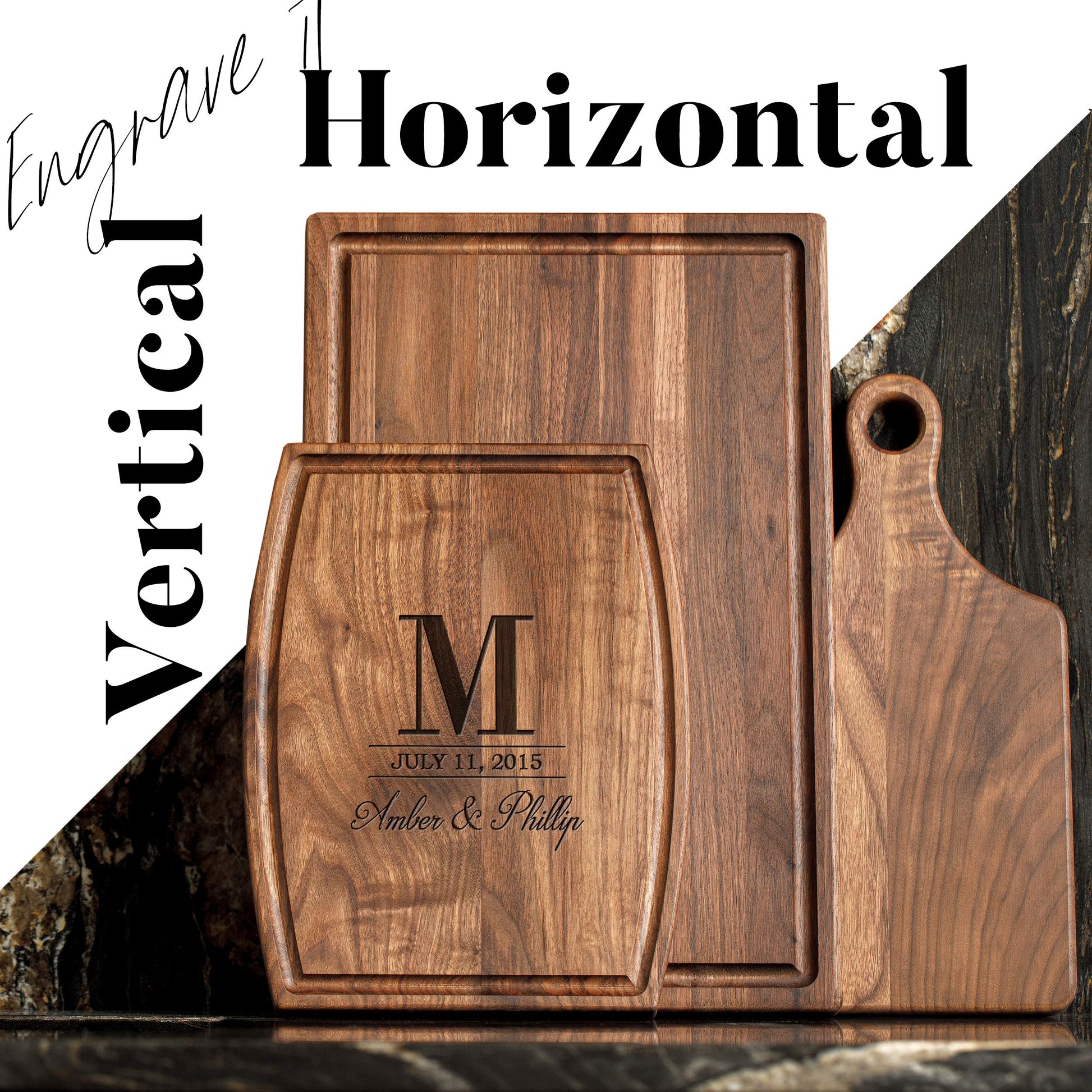 Luxtomi - Personalized Cutting Board With Coasters, Custom Cutting Board, Mineral Oil and Gift Wrap Available - Customize Your Own Chopping Board - WoodArtSupply