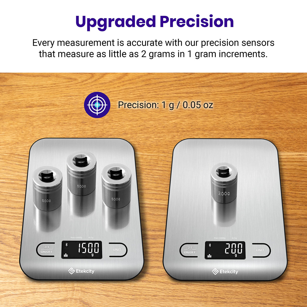 Etekcity Food Nutrition Kitchen Scale, Digital Grams and Ounces for Weight Loss, Baking, Cooking, Keto and Meal Prep, Large, 304 Stainless Steel Etekcity