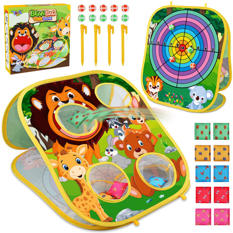 Animal Bean Bag Toss Game Toy Outdoor Toss Game, Family Party Party Supplies for Kids, Gift for Boys Birthday or Christmas for Toddlers Ages 3 4 5 6 Year Old Toyk
