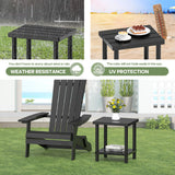 LEJANEOYE Outdoor Side Table, 2-Tier Small Outdoor Table for Patio, Adirondack Side Tables for Outside or Indoor, Bamboo End Table for Pool, Porch, Weather Resistant Easy Maintenance-Black LEJANEOYE
