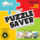 Puzcraft Puzzle Saver Adhesive Sheets (24 Sheets) Easiest Alternative to Messy Puzzle Glue Puzcraft