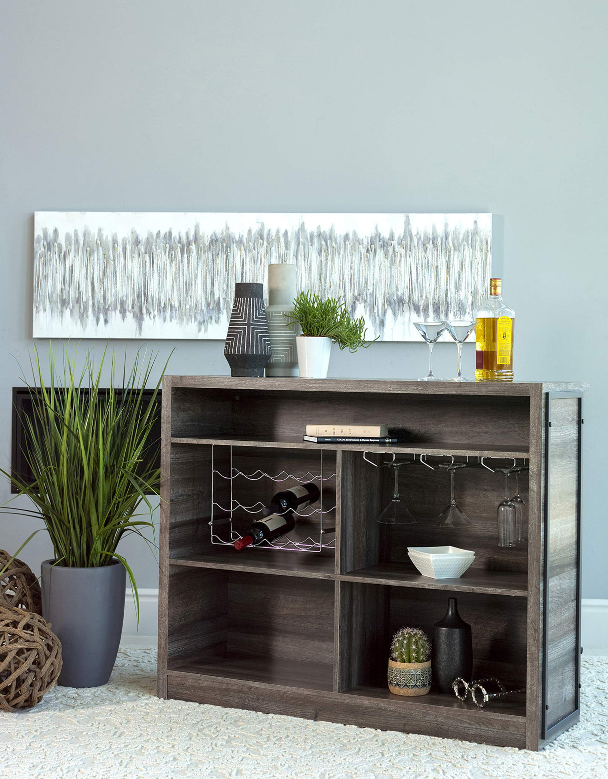 Coaster Home Furnishings Joe 5-Shelf Bar Unit Aged Oak Coaster Home Furnishings