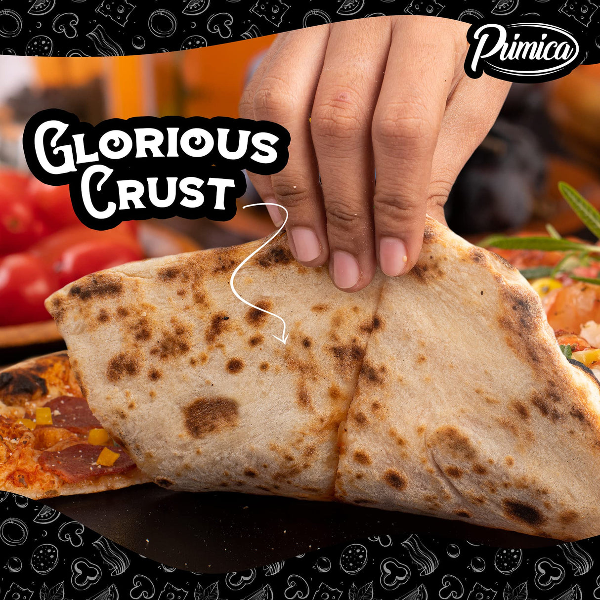 Primica Pizza Steel XL for Oven & Grill,16"x13.4", The Ultimate Crust Game Changer, Perfect for Oven Baked Pizza with higher Conductivity, Premium Baking Alternative to Pan and Stone Primica