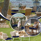 Basic Beyond Outdoor Chair Cushions for Patio Furniture, Waterproof Outdoor Seat Cushions Set of 4 19 x 19, Patio Chair Cushions Set of 4 with Ties and Handle, Navy Blue Basic Beyond