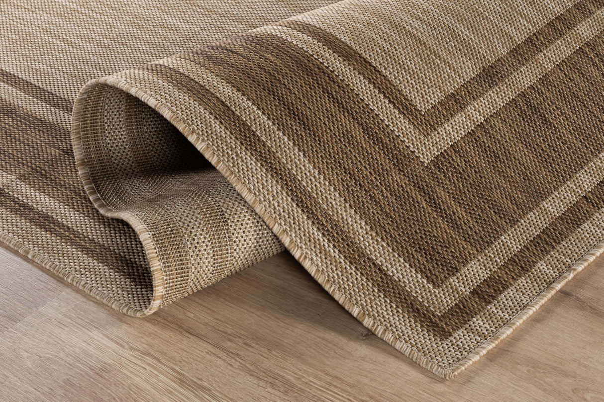 Beverly Rug Outdoor Rug 8x10 Modern Bordered Area Rugs for Indoor and Outdoor Patio Deck Porch Garden Waterproof Weather Sun Resistant Washable Outside Carpet (8 x 10 Jute) Beverly Rug