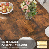 DWVO Farmhouse Dining Table for 6-8 People, 70.8-Inch Rectangular Wood Dining Table, Rustic Kitchen Dinner Table with Heavy Duty Metal Legs for Dining Room (Rustic Brown) DWVO