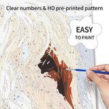 Petrala Paint by Numbers for Adults Canvas Highland Cow DIY Acrylic Adult Paint by Number Kits Colorful Mom Baby Cow Paintworks Animals Artwork Without Frame, 16x20 Inch Petrala