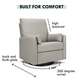 Carter's by DaVinci Ethan Swivel Recliner in Performance Grey Linen, GREENGUARD Gold & CertiPUR-US® Certified DaVinci