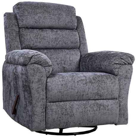 Softa Classic Swivel Rocker Recliner Chair for Adults with Handle, Massage Rocker Recliner, 360° Swivel Glider Nursery Chair with Premium Chenille, High Back, Living Room Bedroom Nursery (Gray) Softa