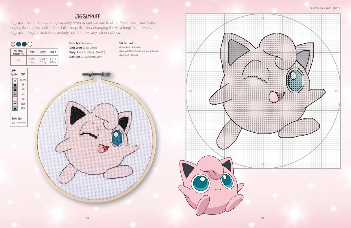Pokémon Cross Stitch: Bring your favorite Pokémon to life with over 50 cute cross stitch patterns WoodArtSupply