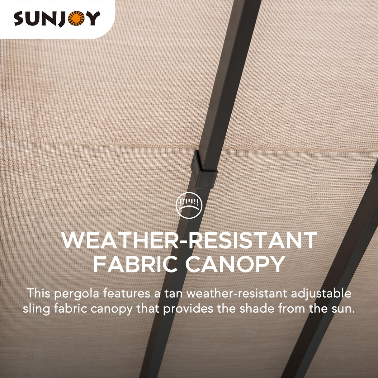 Sunjoy Outdoor Pergola 11 x 11 ft. Black Steel Pergolas with Retractable Tan Sun Shade Canopy for Patio, Backyard, Garden Activities by SummerCove Sunjoy