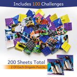 Puzzlefold Origami Kit Puzzle Games - 100 Puzzles, 200 Sheets Brain Puzzles for Adults, Teens, Paper Folding Challenge, Brain Teasers for Adults, Kids Ages 12-14 Teenagers, Teen Girls & Teen Boys Smartstoy