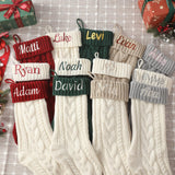 Personalized Christmas Stockings, 18” Large Custom Stockings with Embroidered Name, 1 Pack Knitted Xmas Stocking for Kids,Holiday and Family Stocking for Fireplace Christmas Party Decoration (A) Tarwanear