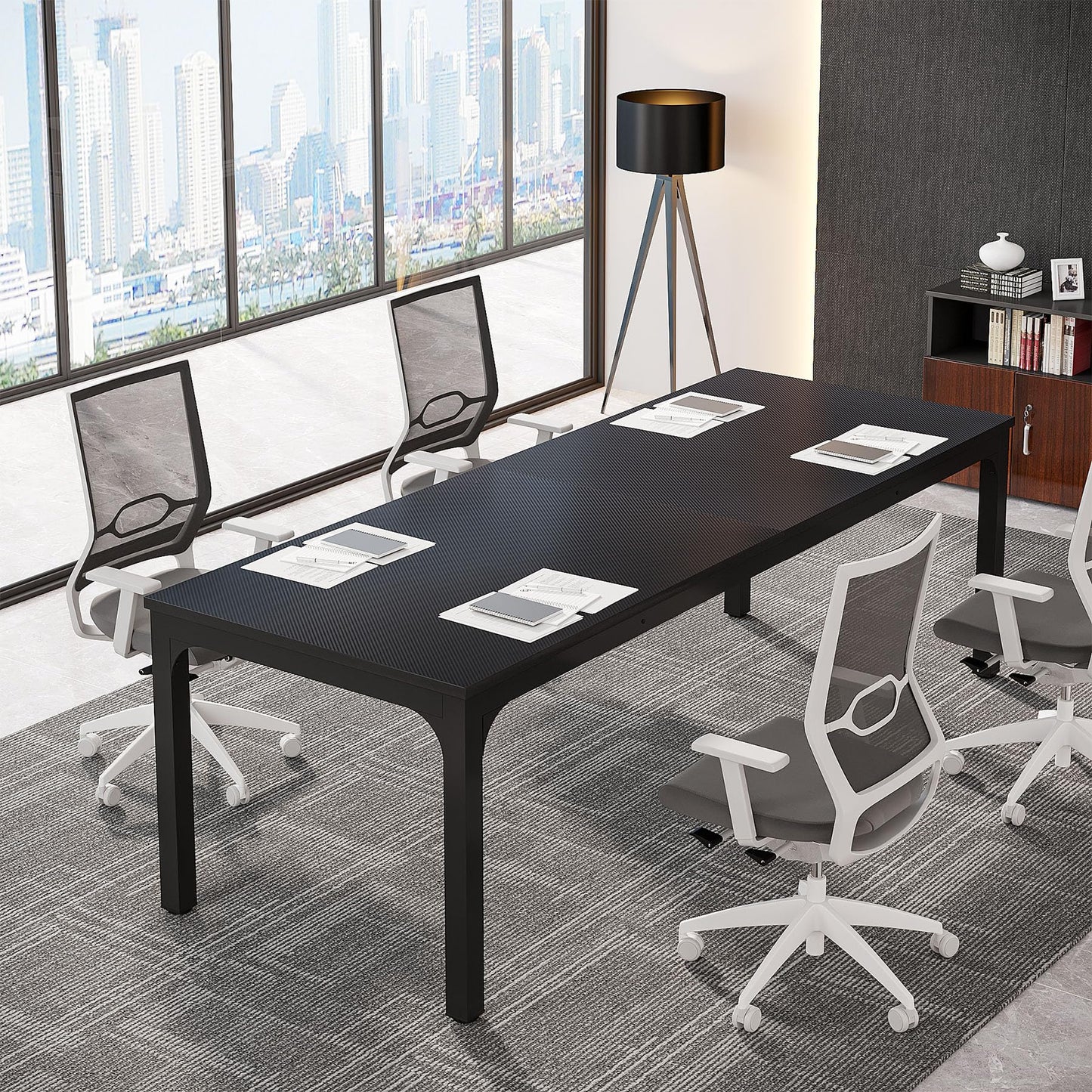 Tribesigns 6.5FT Conference Table, 78.7 Inche Rectangle Meeting Seminar Table, Large Business Tables for 6-8 People (Only Table) - WoodArtSupply